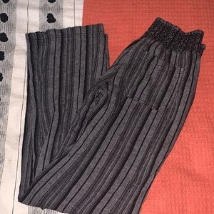 Black/Grey Cloth Flowy Pants